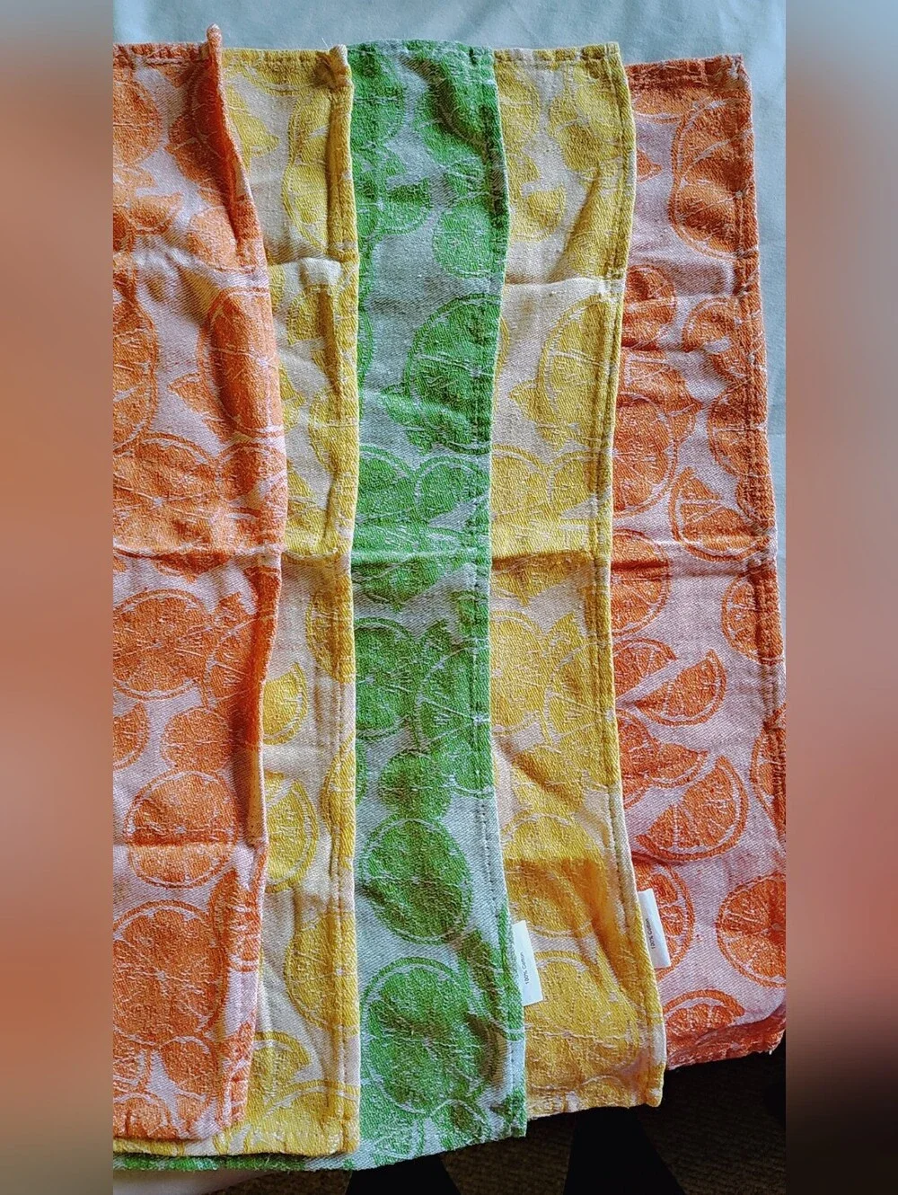 🍋 NWT Gold Coast Citrus Mixed Linen Lot: 7 PC - 100% Cotton🍋